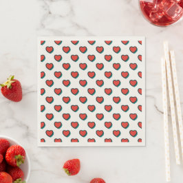 Retro Pop Art Röd Blå Rosa Hjärtmönster Pappersservett