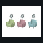 Retro Pop Art Salon Dryer-stol 8 x 10 Skriv ut Poster<br><div class="desc">Slimmad,  återmodern,  grafisk konst för hårsalon eller hemmet.</div>