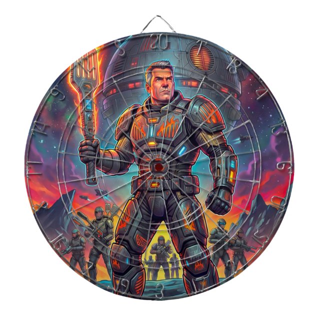 Retro Pop Art Serietidning Sci Fi Rymd Alien Grill Darttavla (Framsidan)