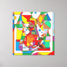 Retro Pop Art Siren Färgglad Tecknad Stil Fyrkanti