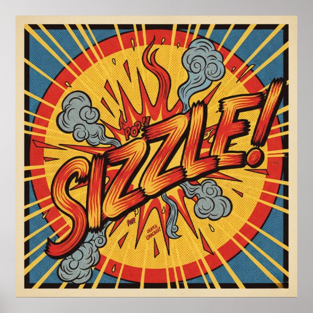 Retro Pop Art "Sizzle"! Poster (Framsidan)