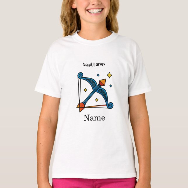 Retro Pop Art Skytten Zodiakskylt Present T Shirt (Framsida)