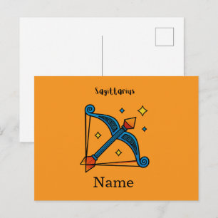 Retro Pop Art Skytten Zodiakskylt Present Vykort