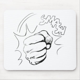 Retro Pop Art Smash Sketch Mousepad Musmatta