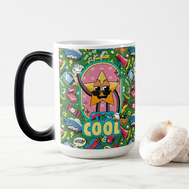 Retro Pop Art "Stay Cool" Morph Mug Magisk Mugg (Med munk)