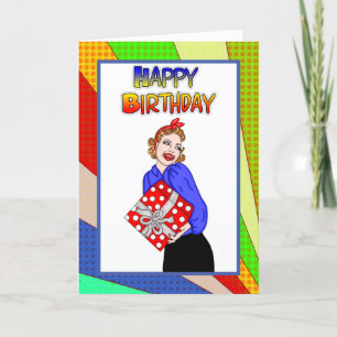Retro Pop Art stil födelsedag Kort