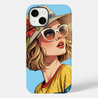 Retro Pop Art Summer Woman with Sunglasses