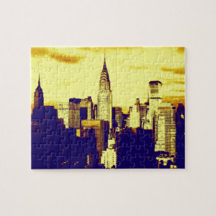 Retro Pop Art Tecknad New York City Pussel