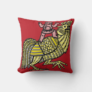 Retro Pop Art Tupp med figur Ben-Day-prickar Kudde