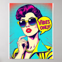 Retro Pop Art Vibes - Poster med estetisk teknik