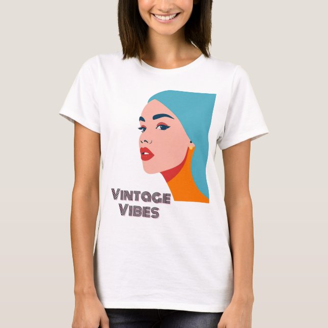 Retro Pop Art Woman - Illustration av fetstil och  T Shirt (Framsida)