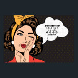 Retro Pop Art Woman Motivational Tal Bubble Poster<br><div class="desc">Retro Pop Art Woman Motivational Tal Bubble Message Premium Canvas</div>