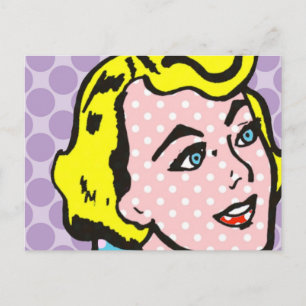 Retro Pop Art Woman-vykort Vykort