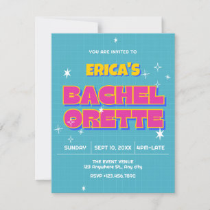 Retro pop bachelorette inbjudningar