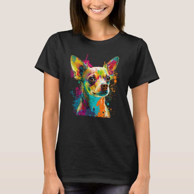 Retro Pop Chihuahua Breed Art T Shirt (Framsida)