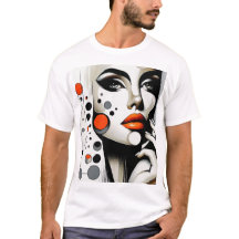 Retro Pop Diva: Geometric Elegance Abstrakt Art.