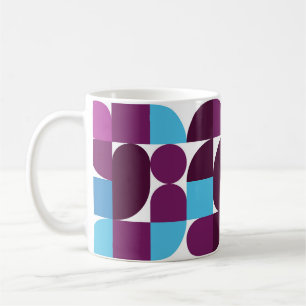 Retro Pop-Geometrimugg – färgrik mid-century Kaffemugg