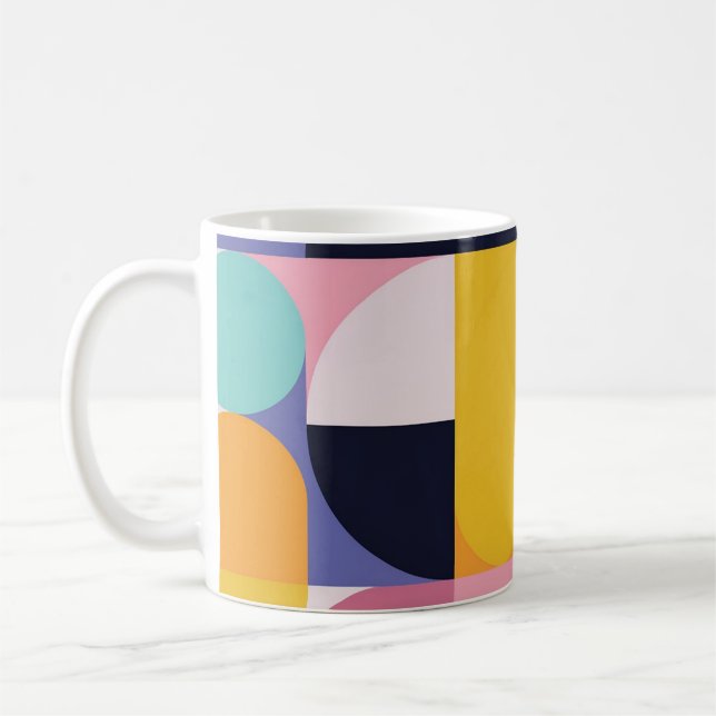 Retro Pop-Geometrimugg – färgrik mitten av förra s Kaffemugg (Vänster)