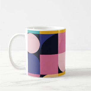Retro Pop-Geometrisk Mugg – Färgglad Mid-Century