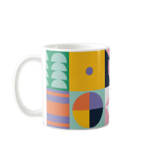 Retro Pop Geometry Mugg – Färgglad Mid-Century