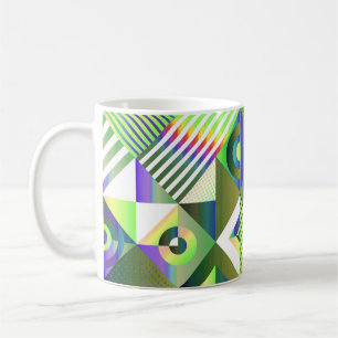 Retro Pop Geometry Mugg – Färgglad Mid-Century