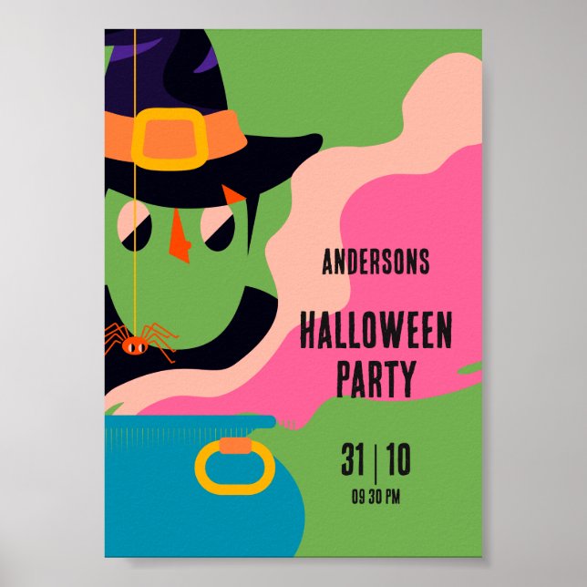 Retro Pop Halloween Vintage Kostymfest Poster (Framsidan)