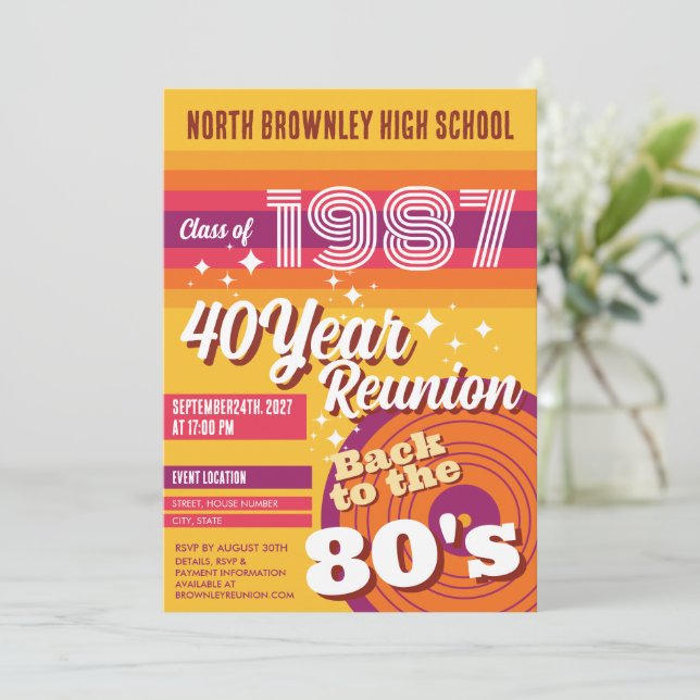 Retro pop klassåterträff inbjudningar (Stående Fram)
