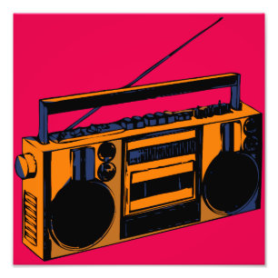 Retro Pop-Konst för Boombox fotoförstoring affis Fototryck