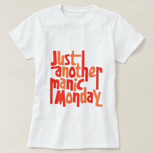 Retro-pop-kulturtypografi på måndag 80-talet tee (Design framsida)