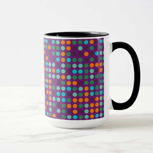 Retro Pop Polka Dot Mosaic Mönster #6 Mugg (Höger)
