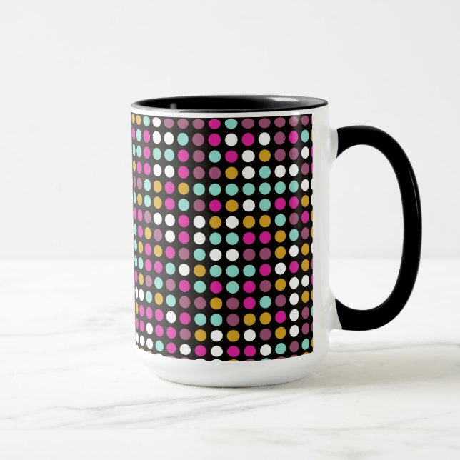 Retro Pop Polka Dot Mosaic Mönster #9 Mugg (Höger)