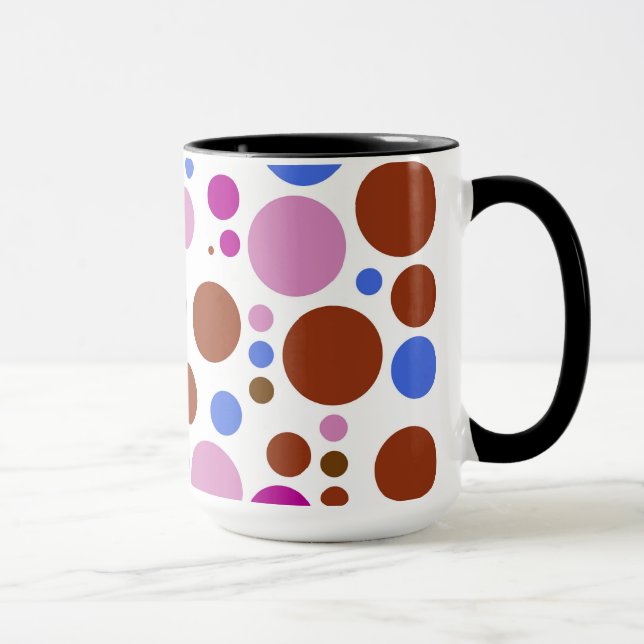 Retro Pop Polka Dot Mosaic Mönster Mugg (Höger)