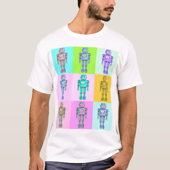 Retro Pop Robot v3 T-shirt (Framsida)