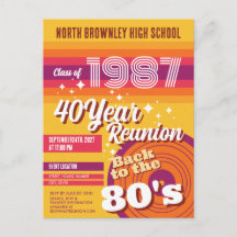 Retro pop skolklass återförening inbjudan