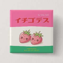 Retro Pop Strawberry Charm - Harajuku Kawaii Style Knapp