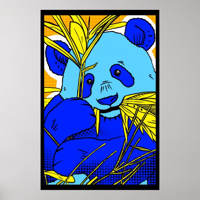 Retro Popart Panda Poster (Framsidan)