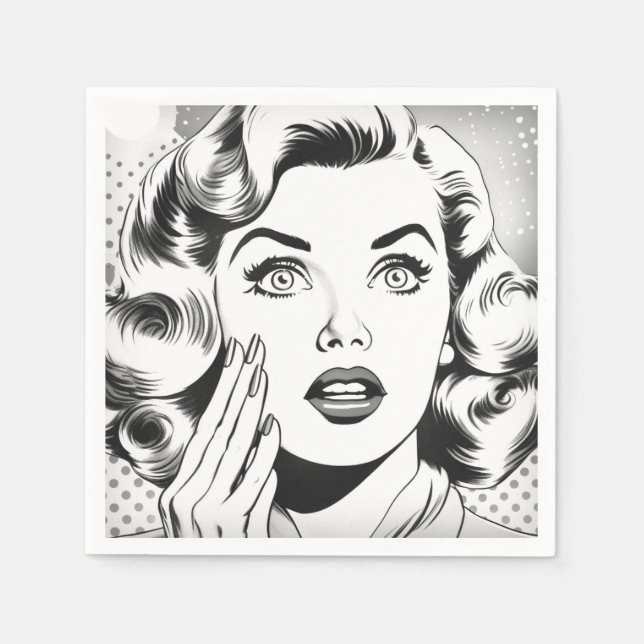 retro popart tema/design pappersservett (Framsidan)