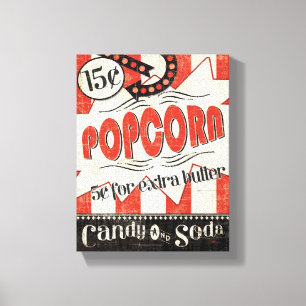 Retro Popcorn Canvastryck