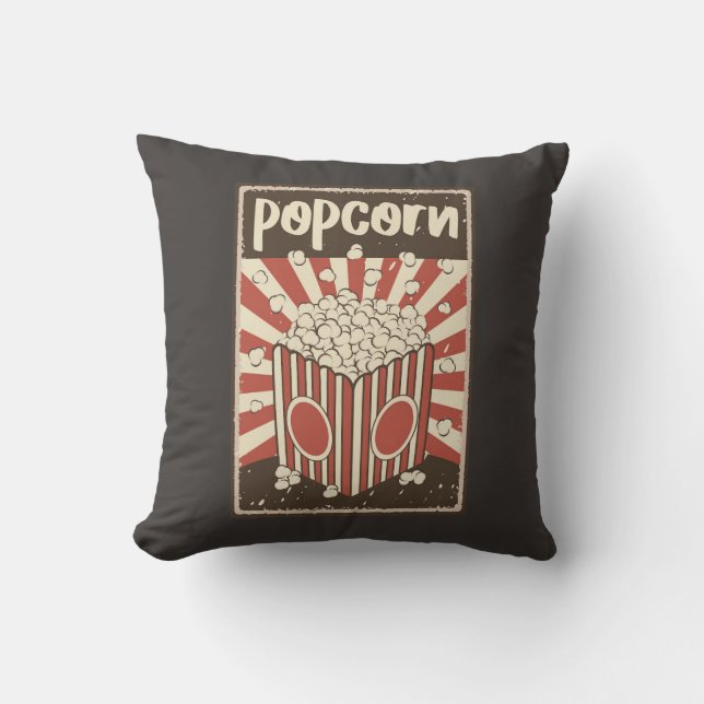 Retro Popcorn Dekorativ kudde (Framsida)