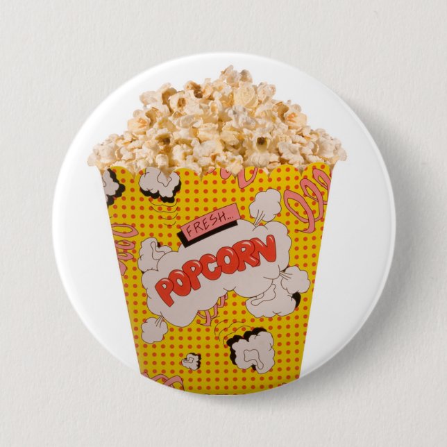 Retro Popcorn - färg Knapp (Framsida)