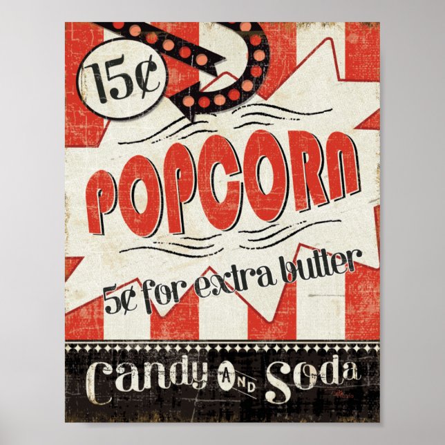 Retro Popcorn Poster (Framsidan)