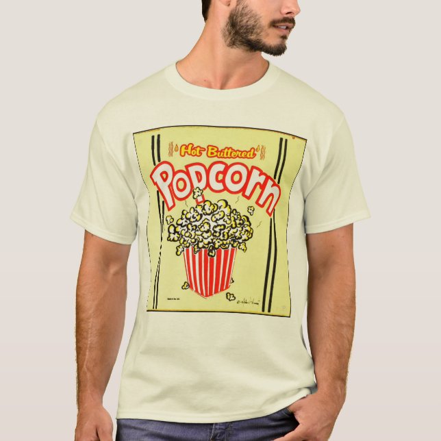 Retro Popcorn-T-Shirt T Shirt (Framsida)