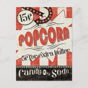 Retro Popcorn Vykort