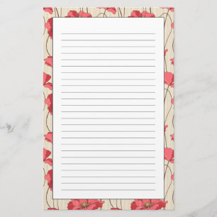 Retro Poppies Mönster Brevpapper