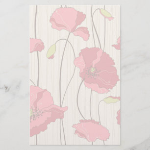 Retro Poppies Mönster Brevpapper