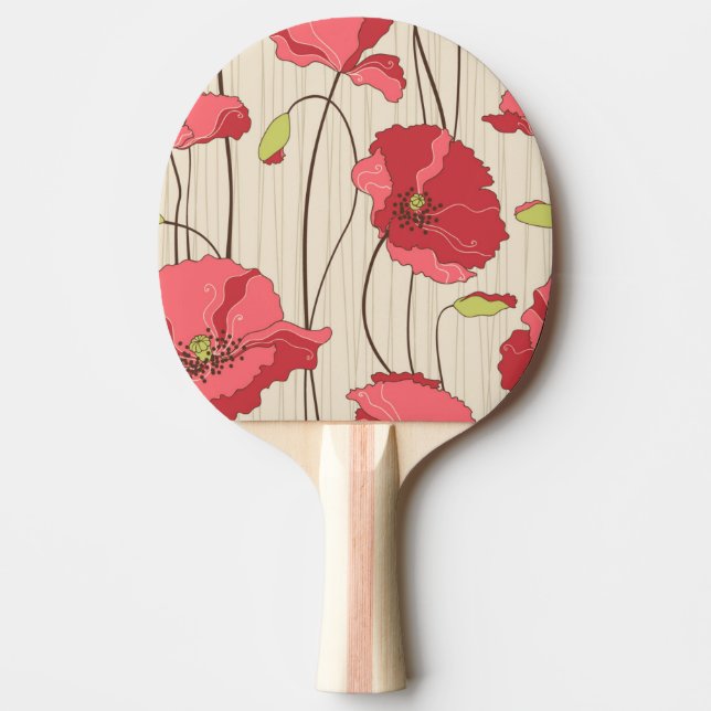 Retro Poppies Mönster Pingisracket (Framsidan)