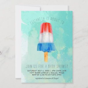Retro Popsicle Baby Shower-inbjudan