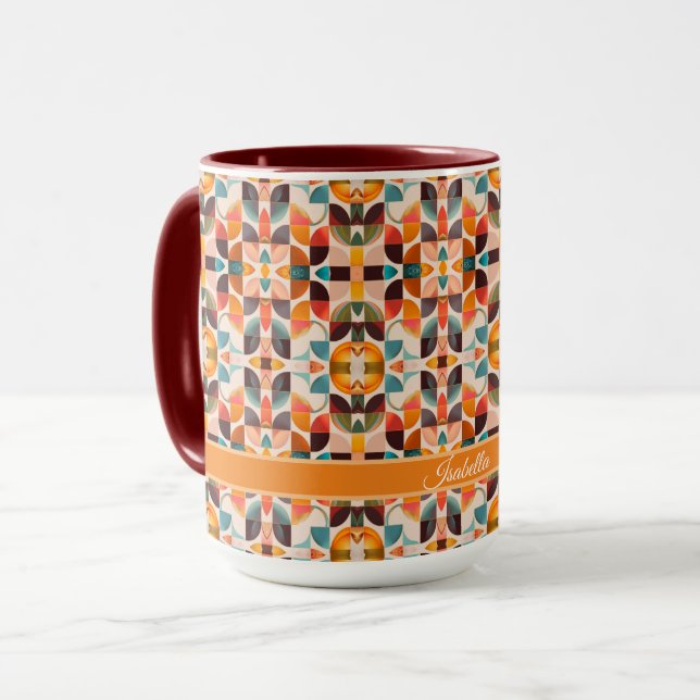 Retro Popular-Abstrakt-kvadratsamling Mugg (Framsida vänster)