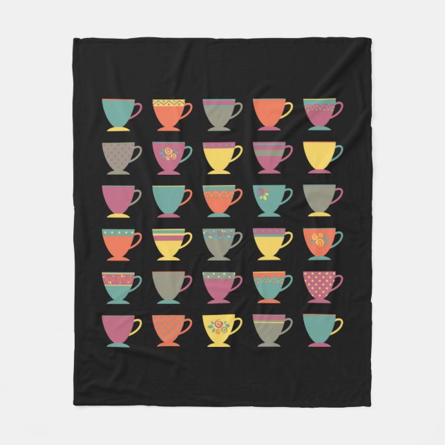 Retro porcelain-kopp, färglöst kaffe koppar fleecefilt (Framsidan)