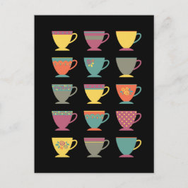 Retro porcelain-kopp, färglöst kaffe koppar vykort